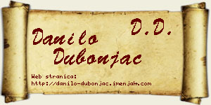 Danilo Dubonjac vizit kartica